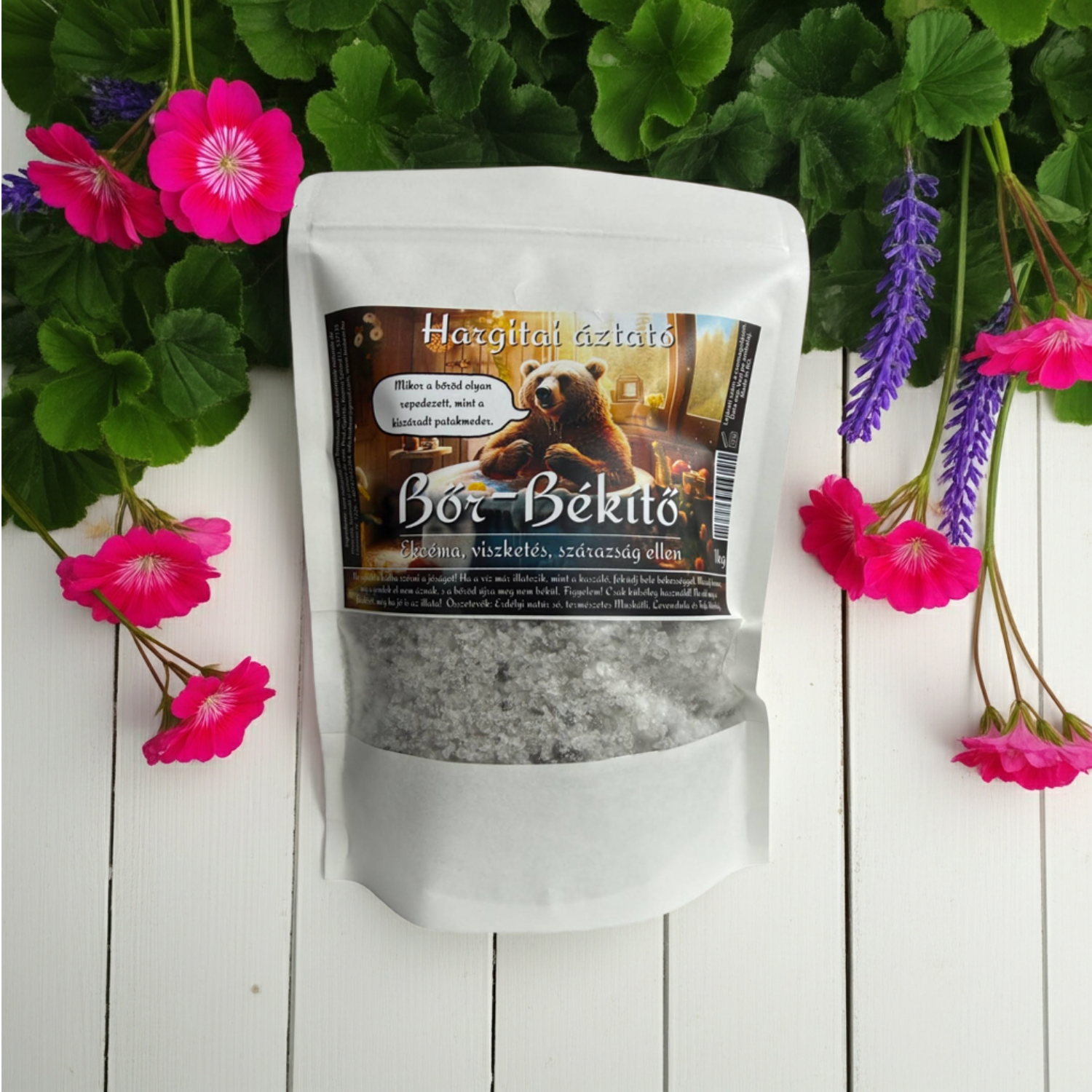 Sare de Baie Ardelenească cu Mușcată, Lavandă și Arbore de Ceai, 1000g