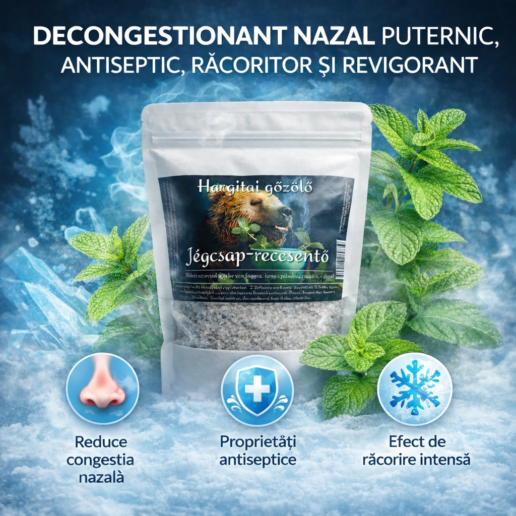 Sare pentru Inhalare cu Mentă și Arbore de Ceai, 1000g